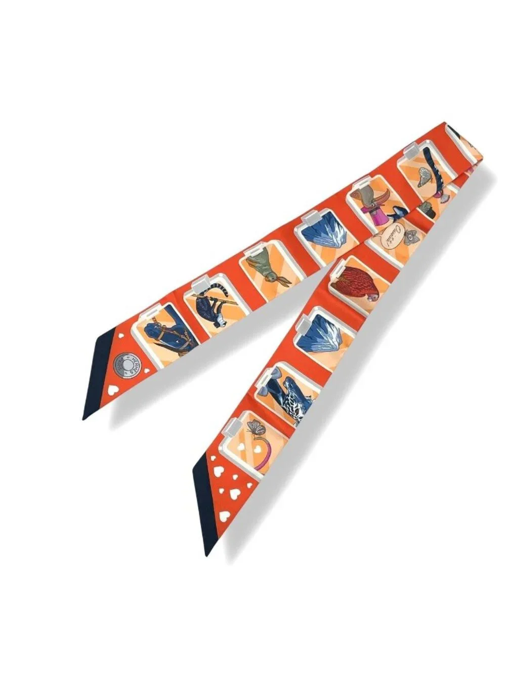 Hermes Scarf Twill Silk Story Orange